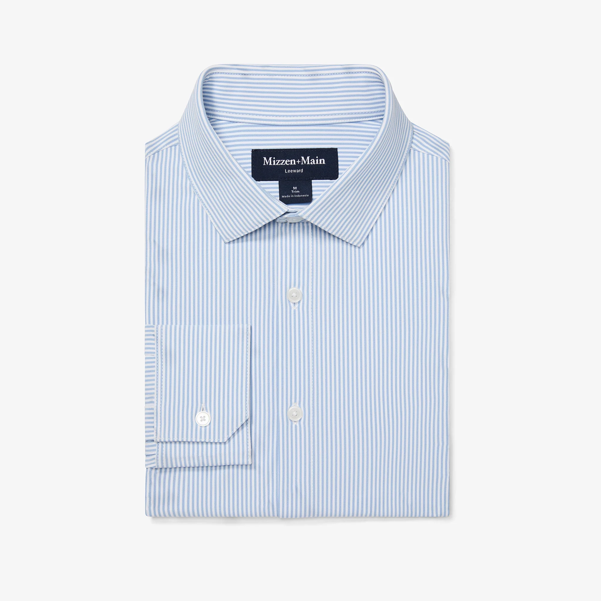 Image of Bel Air Blue Banker Stripe Leeward Long Sleeve Dress Shirt