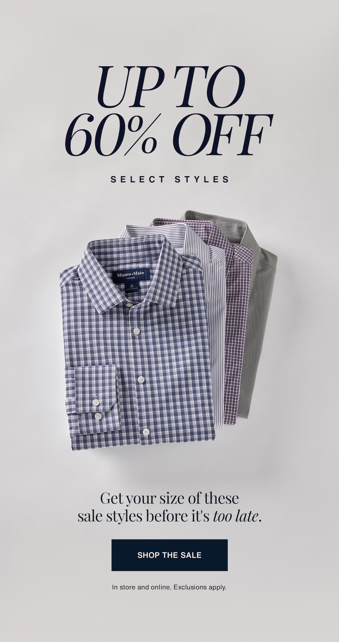 UP TO 60% OFF SELECT STYLES [SHOP THE SALE]