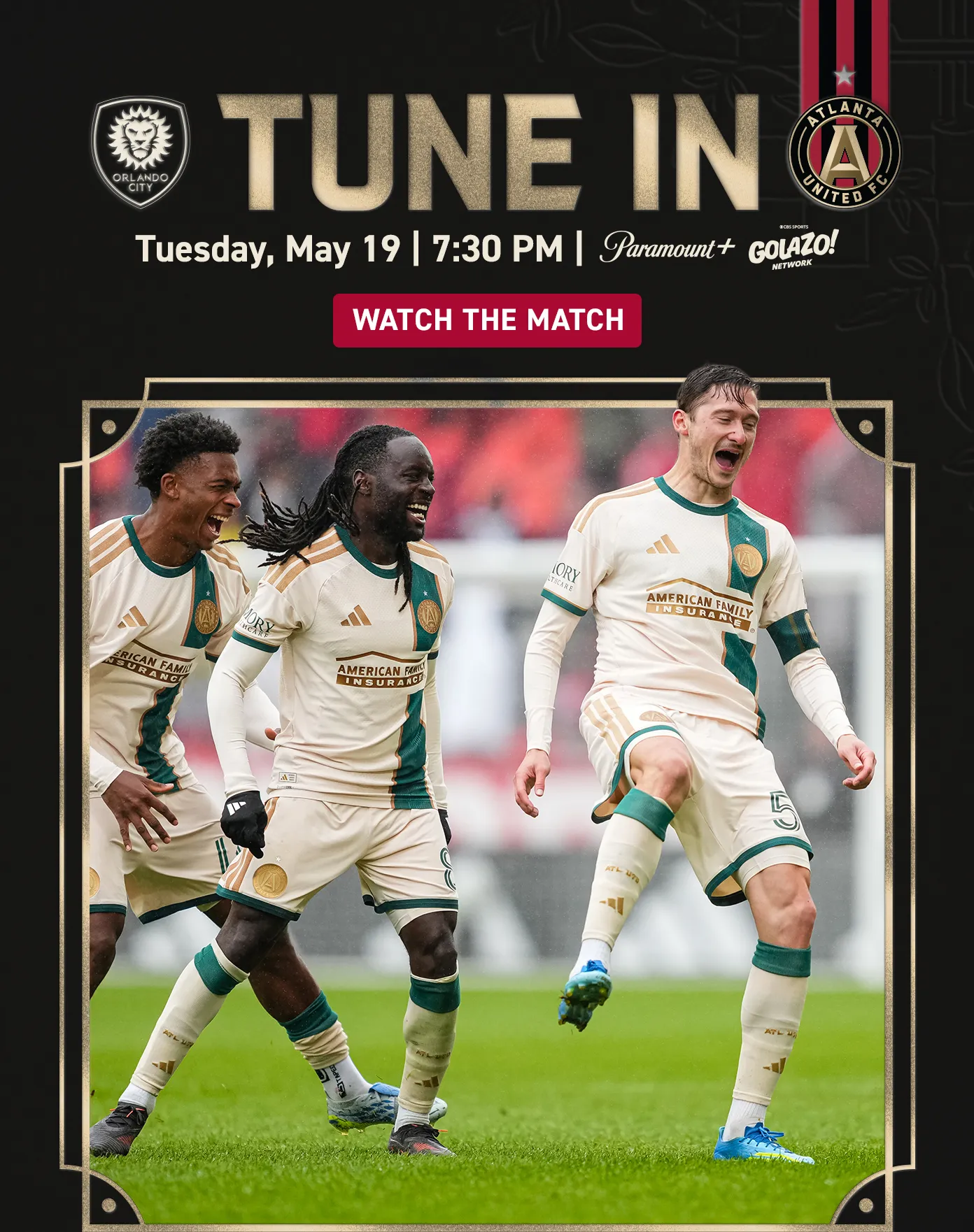 Tune In: Orlando City SC vs. Atlanta United | Tuesday, May 19 | 7:30 PM | Paramount + & CBS Sports Network
