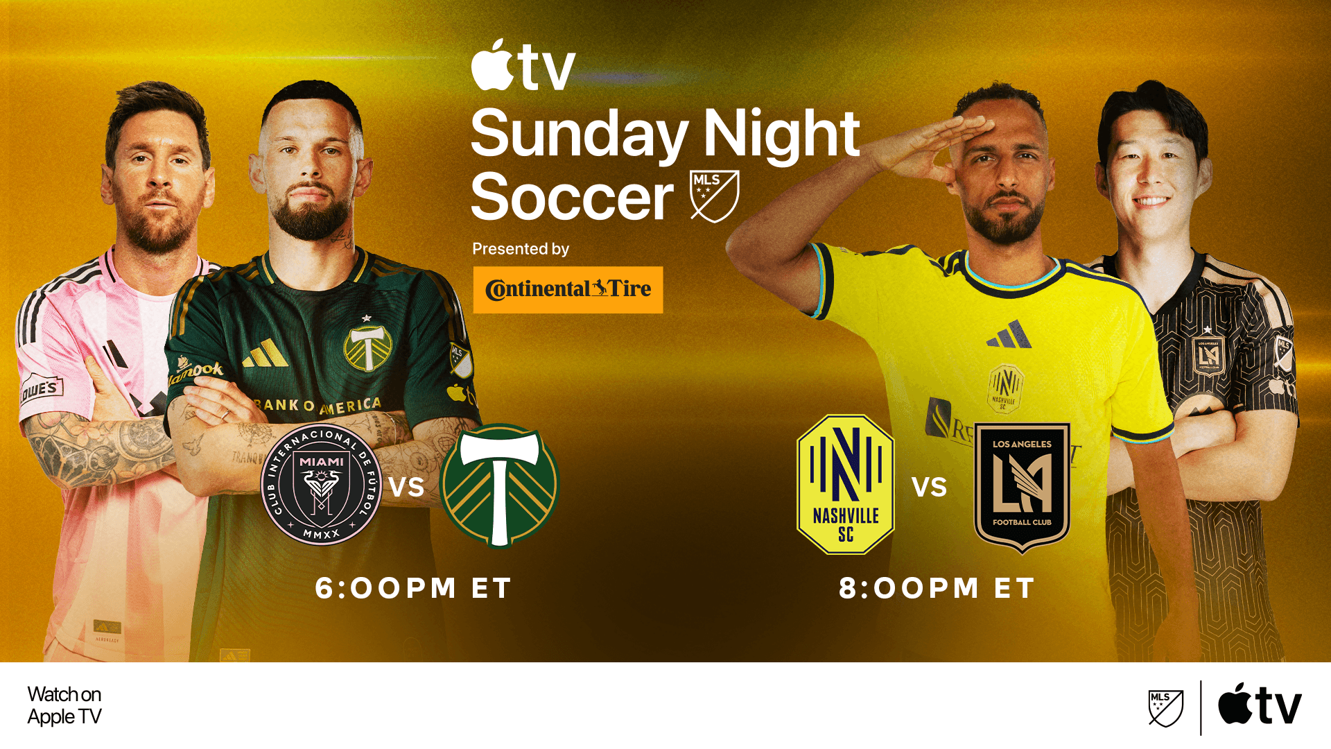 Sunday Night Soccer | Inter Miami CF vs Portland Timbers | Nashville SC vs LAFC