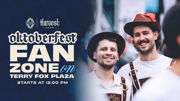 Oktoberfest Fan Zone on Terry Fox Plaza starts at 12:00 p.m.