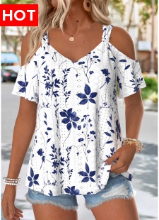 Raw White Tummy Coverage Floral Print T Shirt