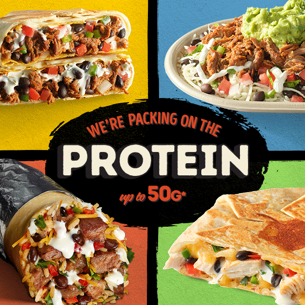 WE'RE PACKING ON THE PROTEIN up to 50G*