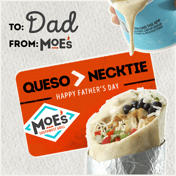 Buy a $25 Moes gift card for just $20 — Happy Fathers Day