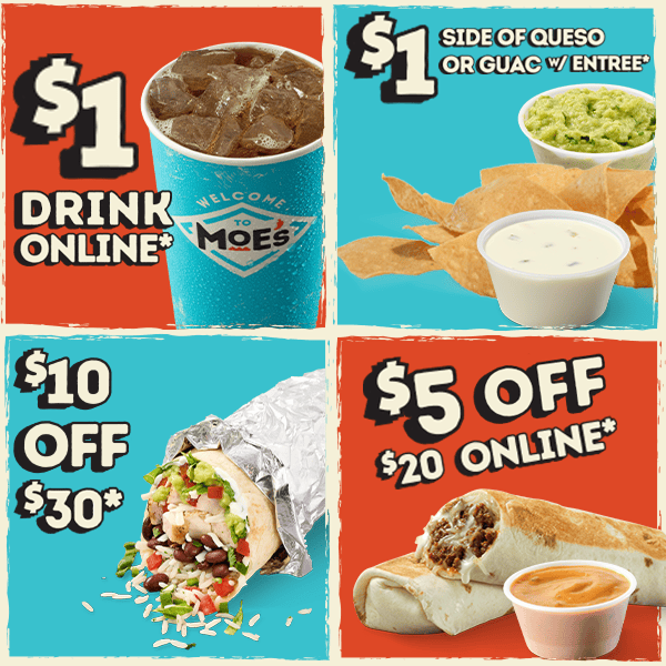 Choose Your Offer — four exclusive Moe Rewards offers