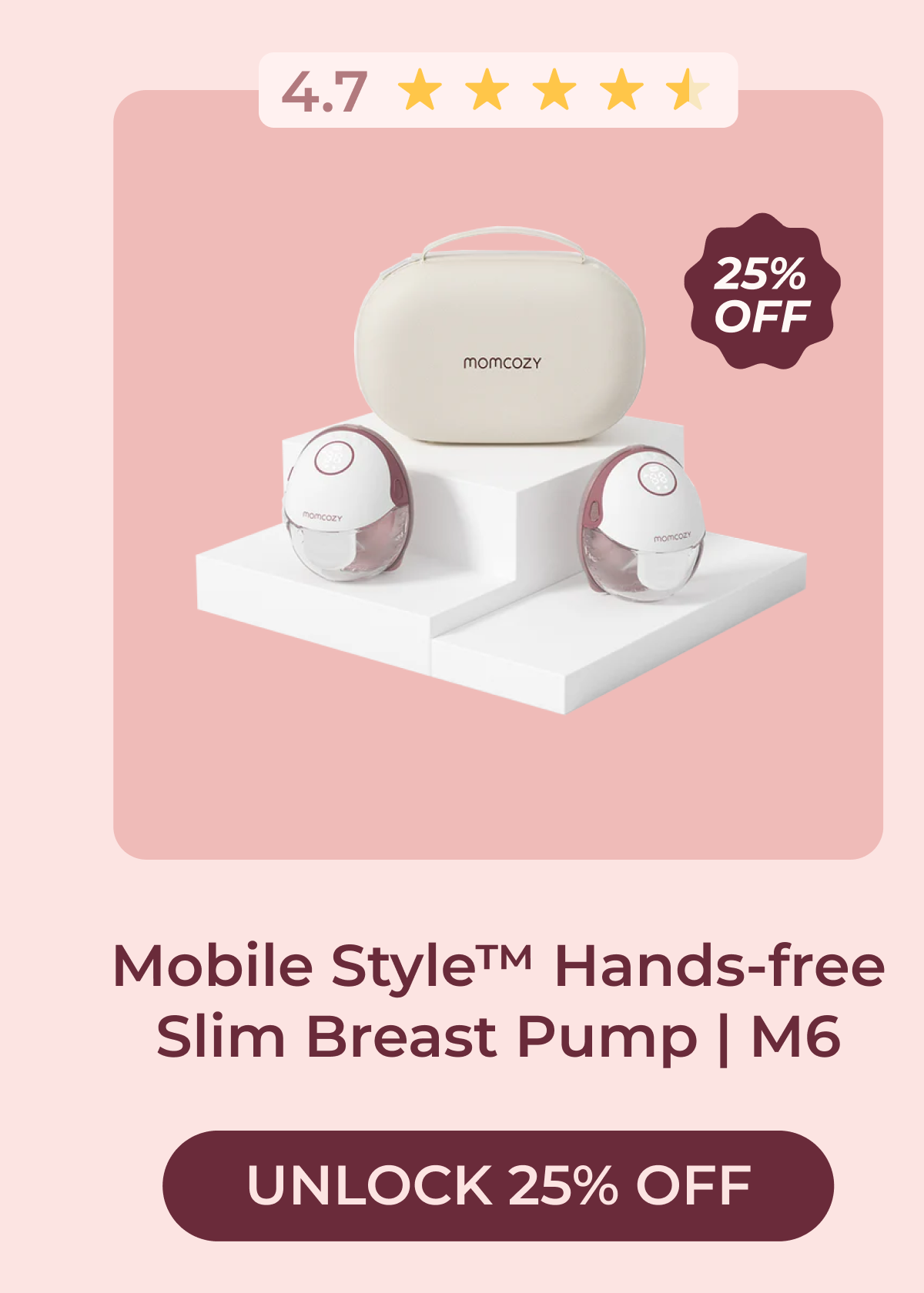 Mobile Style™ Hands-free Slim Breast Pump | M6 ★ 4.7 Unlock 25% Off
