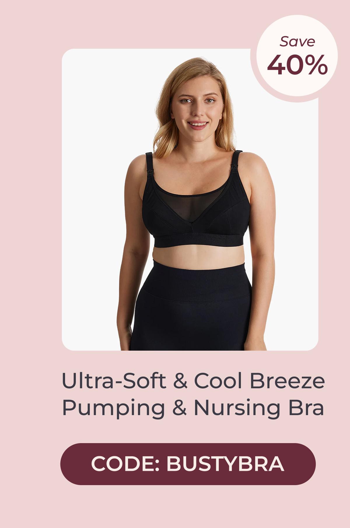 Bamboo - Ultra-Soft & Cool Breeze Pumping & Nursing Bra - HF018