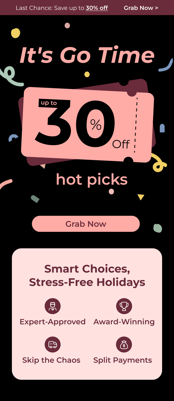 Flash Sale Starts Now  Up to 30% Off hot picks  Grab Now