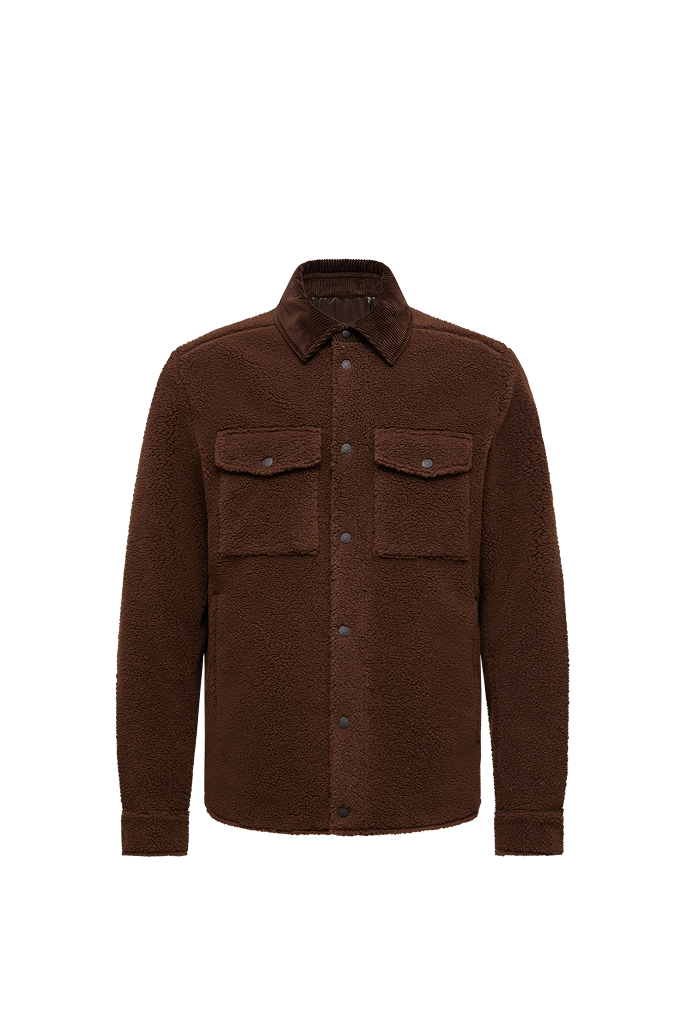 Teddy Corduroy-Trimmed Shirt Jacket