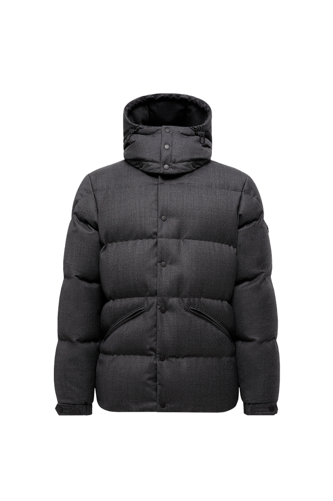 Eawy Hooded Wool Short Down Jacket