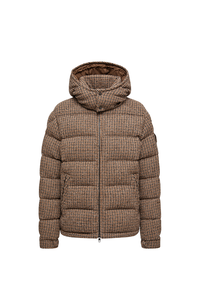 Montgenevre Wool Blend Bouclé Hooded Short Down Jacket