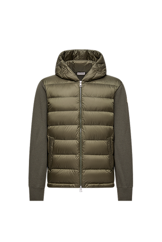 Padded Wool Zip-Up Hoodie