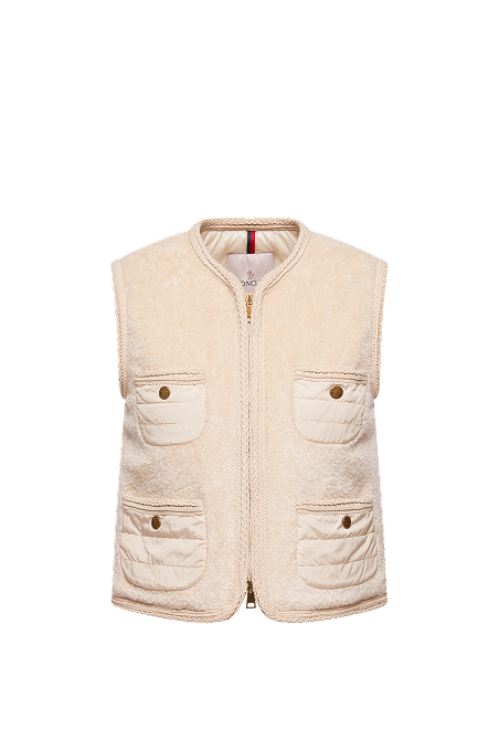 Mimosas Braided Trim Teddy Down Vest