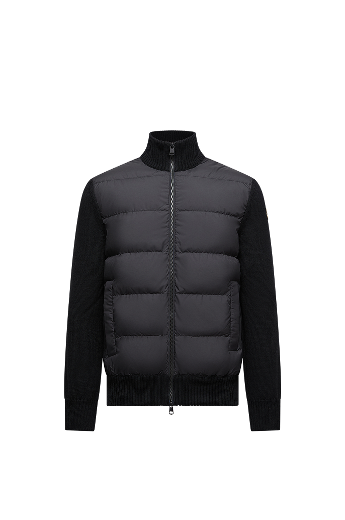Padded Wool Zip-Up Cardigan