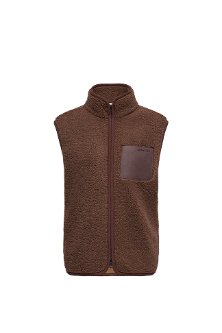 Nubuck-Trimmed Teddy Vest