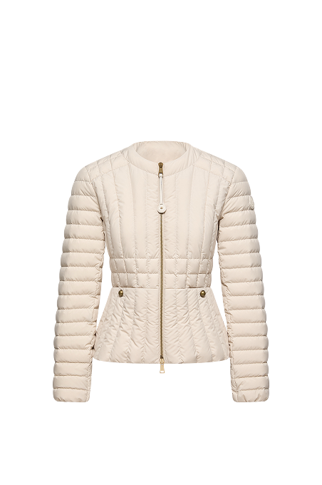 Menthe Vertical-Quilted Short Down Jacket