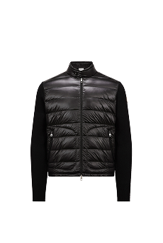 Padded Wool Zip-Up Cardigan