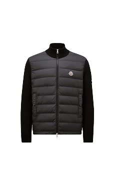 Padded Zip-Up Cotton Cardigan