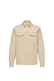 Cotton Blend Gabardine Long Sleeve Shirt