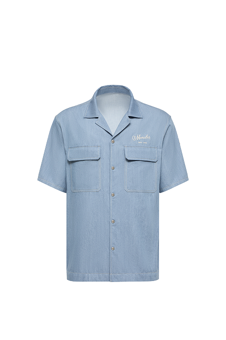Embroidered Logo Denim Shirt