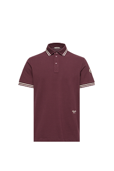 Striped Trim Cotton Piquet Polo Shirt