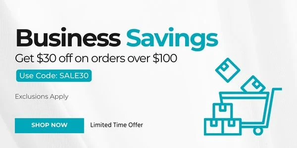 Business Savings Get $30 OFF on Orders Over $100. Use Code: SALE30. Exclusions Apply. Shop Now. Limited Time Offer