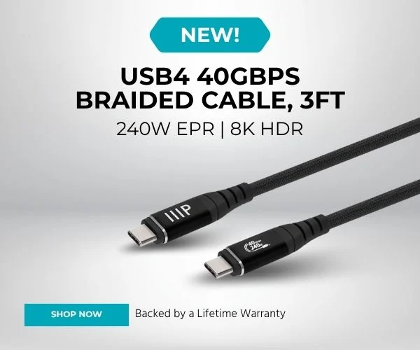 New (tag) USB4 20Gbps Braided Cable, 3ft 240W EPR | 4K60Hz Backed by a Lifetime Warranty Shop Now