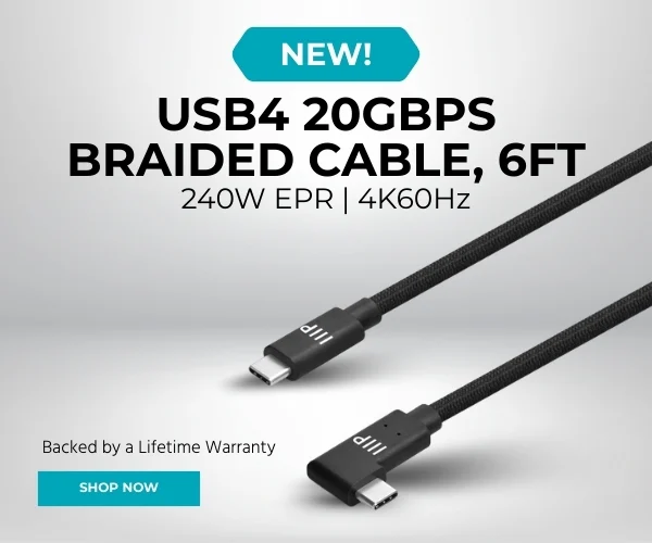 New (tag) USB4 20Gbps Braided Cable, 6ft 240W EPR | 4K60Hz Backed by a Lifetime Warranty Shop Now