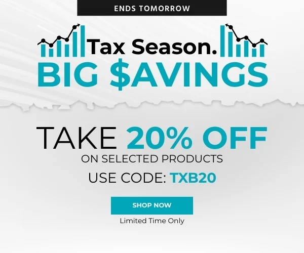 Tax Season. Big Savings. Take 20% Off on selected products Use code: TXB20 Limited Time Only Shop Now