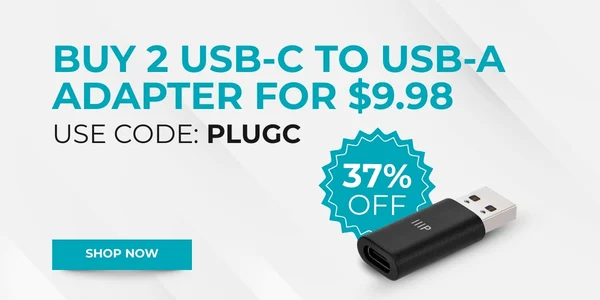 Buy 2 USB-C Female to USB-A Male Adapter for $9.98 Use Code: PLUGC 37% Off