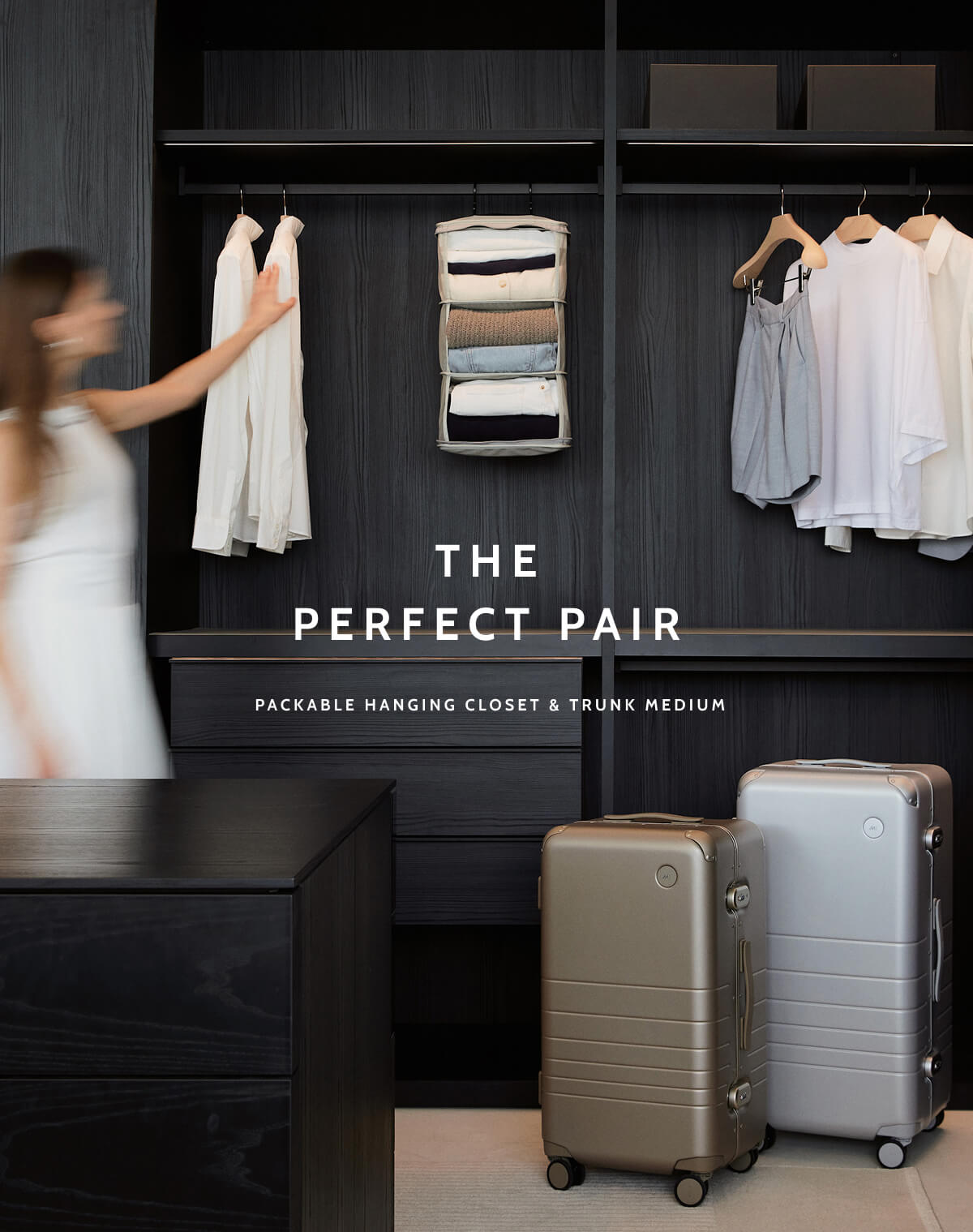 The Perfect Pair. Packable Hanging Closet & Trunk Medium.