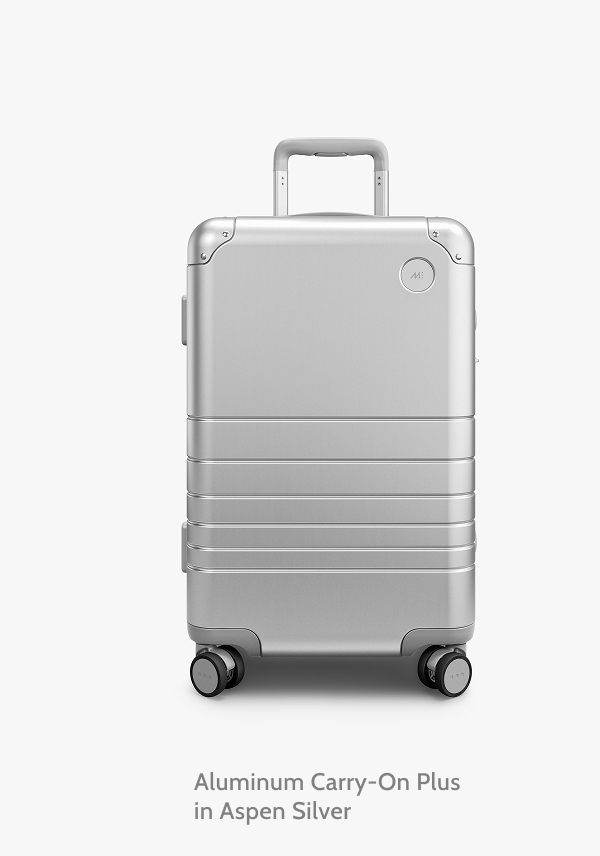 Aluminum Carry-On Plus in Aspen SIlver.