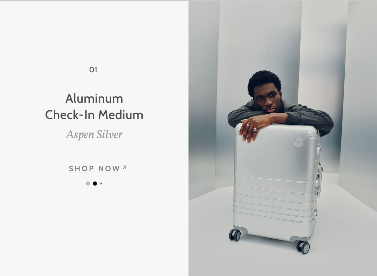 01. Aluminum Check-In Medium. Aspen Silver. Shop now.