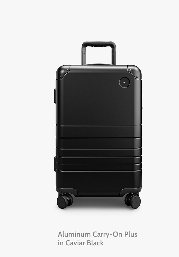 Aluminum Carry-On Plus in Caviar Black.