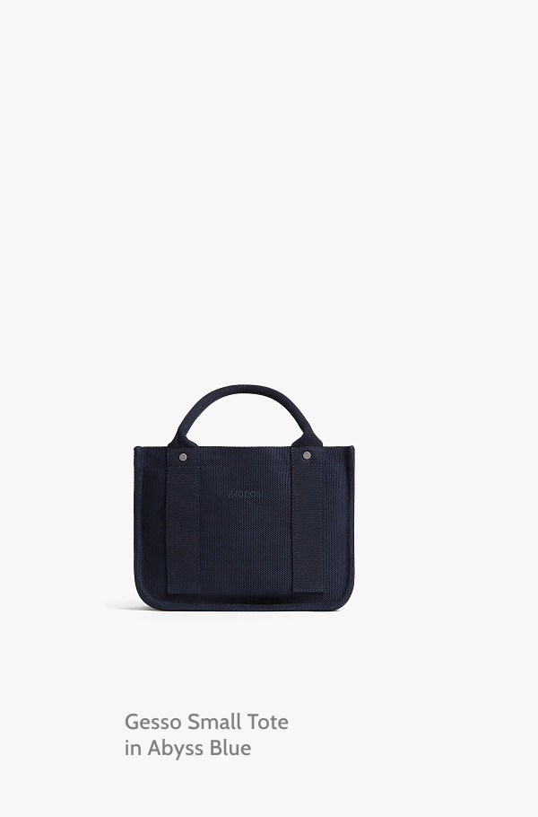 Gesso Small Tote in Abyss Blue.