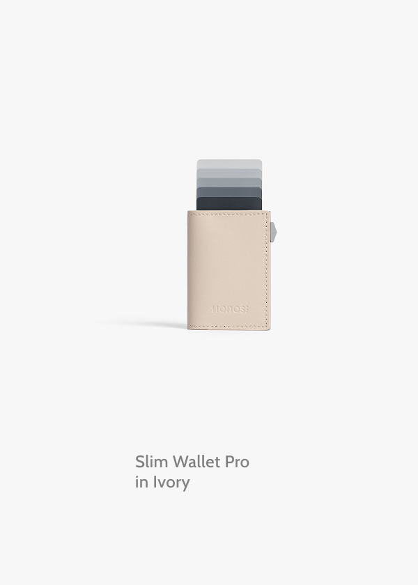 Slim Wallet Pro in Ivory.