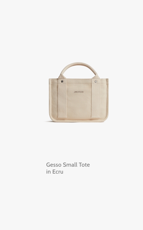 Gesso Small Tote in Ecru.