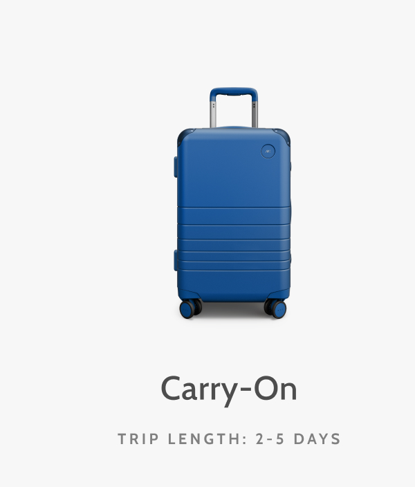 Carry-On. Trip length: 2-5 days.