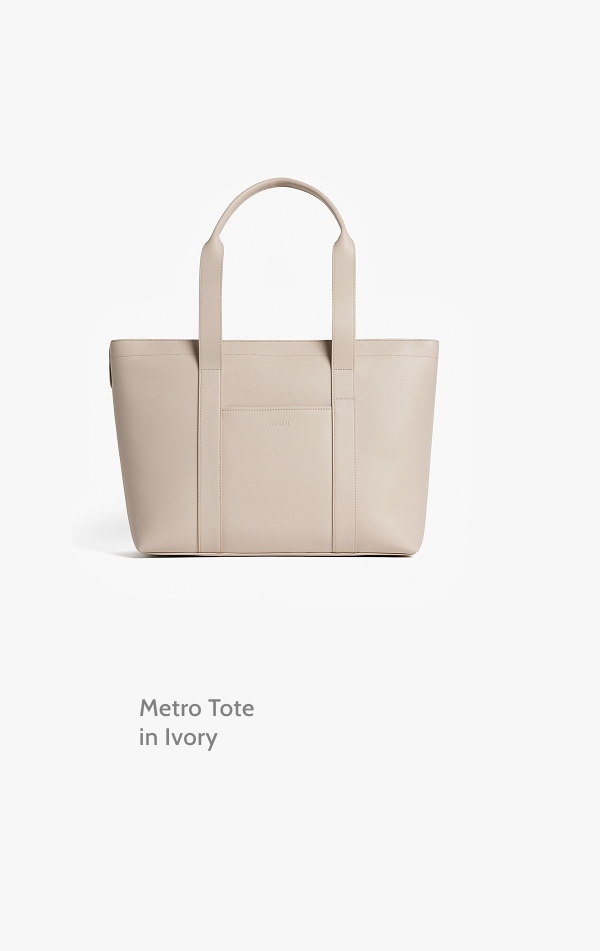 Metro Tote in Ivory. 