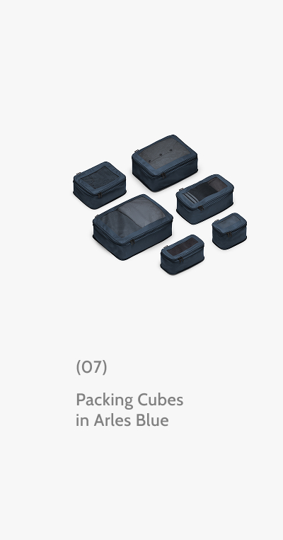 (07) Packing Cubes in Arles Blue.