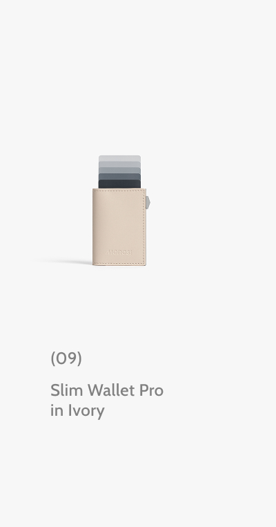 (09) Slim Wallet Pro in Ivory.