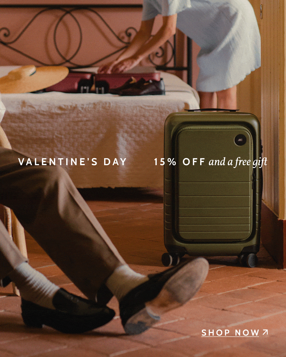 Valentine's Day. 15% off and a free gift. Shop now.