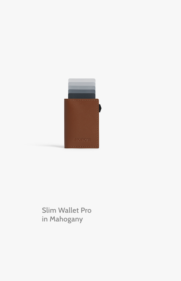Slim Wallet Pro in Mahogany.