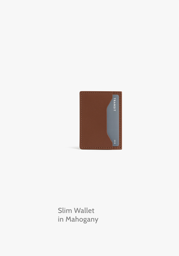 Slim Wallet in Mahogany.