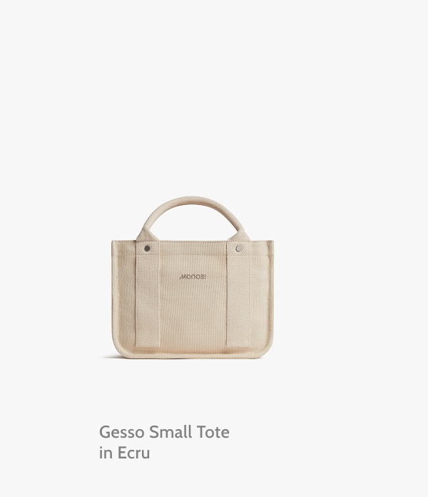 Gesso Small Tote in Ecru.
