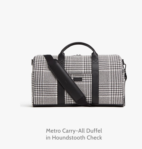 Metro Carry-All Duffel in Houndstooth Check.