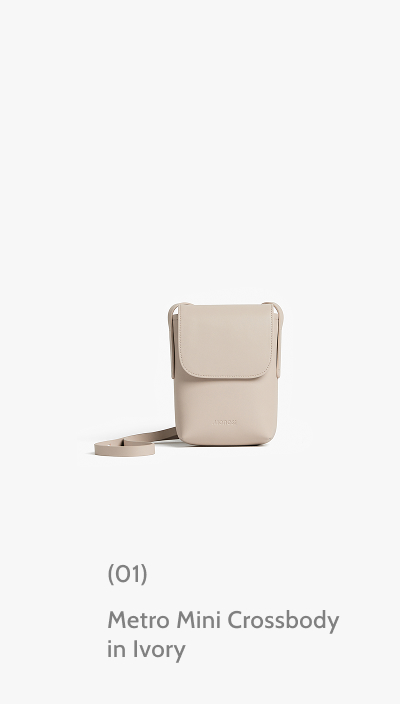 (01) Metro Mini Crossbody in Ivory.