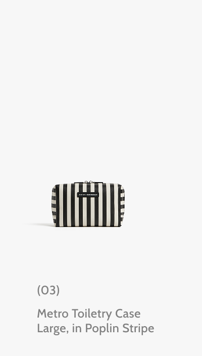 (03) Metro Toiletry Case Large, in Poplin Stripe.