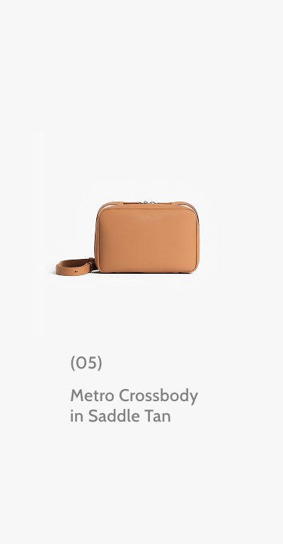 (05) Metro Crossbody in Saddle Tan.