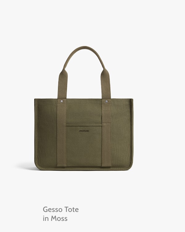 Gesso Tote in Moss.